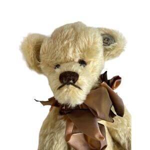 Cuthbears Plush Cream German Mohair Stuffed Bear Glass Eyes 12" NOS Tags Cheeky